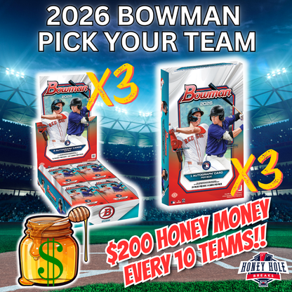 3x '26 Bowman Baseball Jumbo, 3x '26 Bowman Baseball Hobby - PICK YOUR TEAM Break #1755