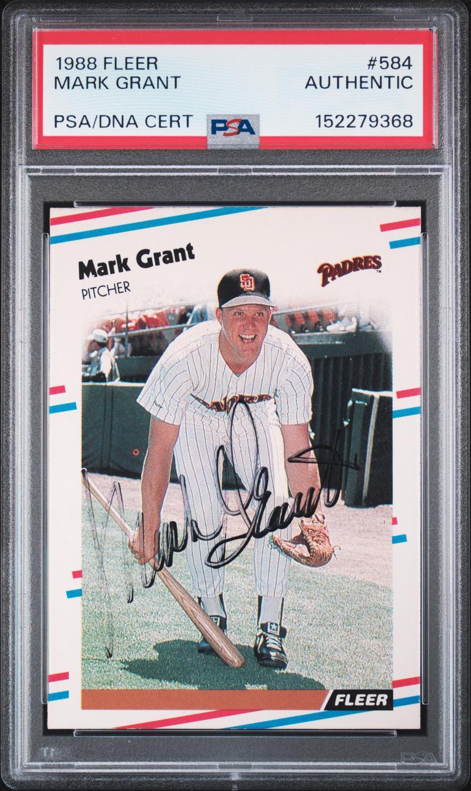 1988 Fleer #584 - Mark Grant PSA Authentic