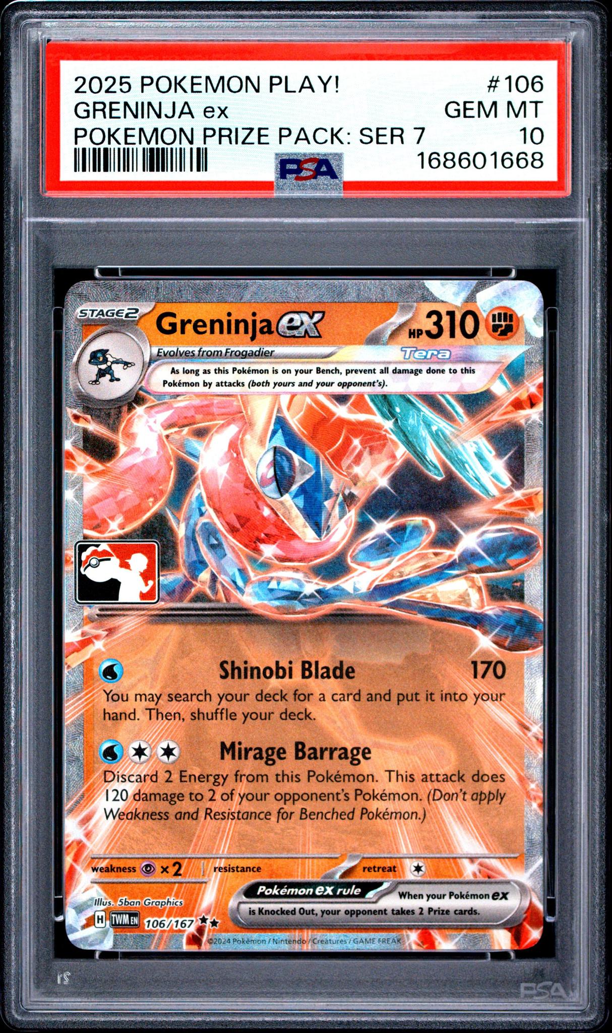 2025 POKEMON PLAY! POKEMON PRIZE PACK: SERIES 7 106 GRENINJA EX
