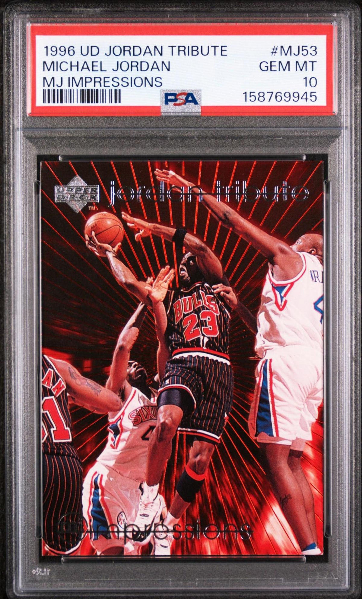 1996 UPPER DECK JORDAN TRIBUTE MJ53 MICHAEL JORDAN MJ IMPRESSIONS PSA 10