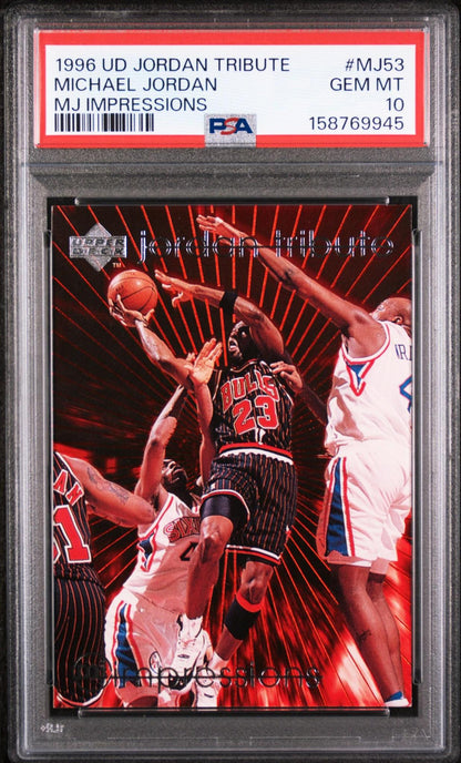 1996 UPPER DECK JORDAN TRIBUTE MJ53 MICHAEL JORDAN MJ IMPRESSIONS PSA 10