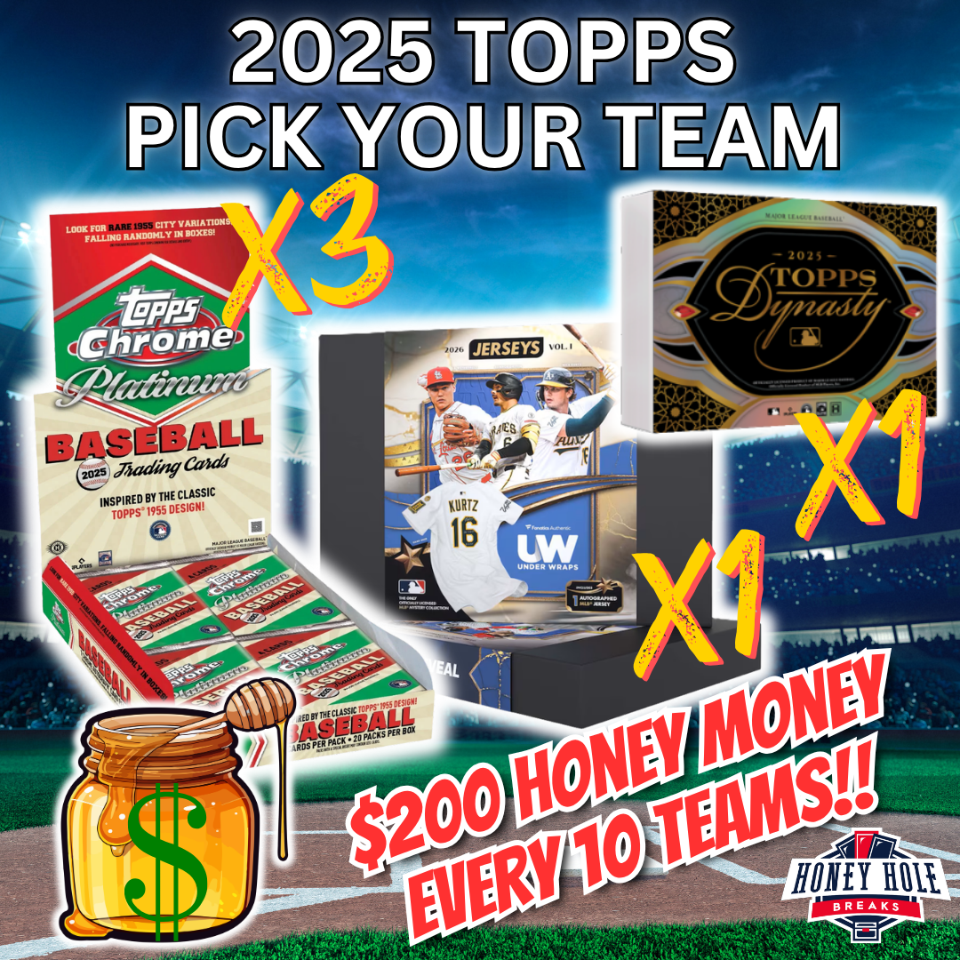 1x '25 Topps Dynasty Baseball Hobby, 3x '25 Topps Chrome Platinum Baseball Hobby, 1x '26 Under Wraps Mystery Autographed Baseball Jersey - PICK YOUR TEAM Break #1832