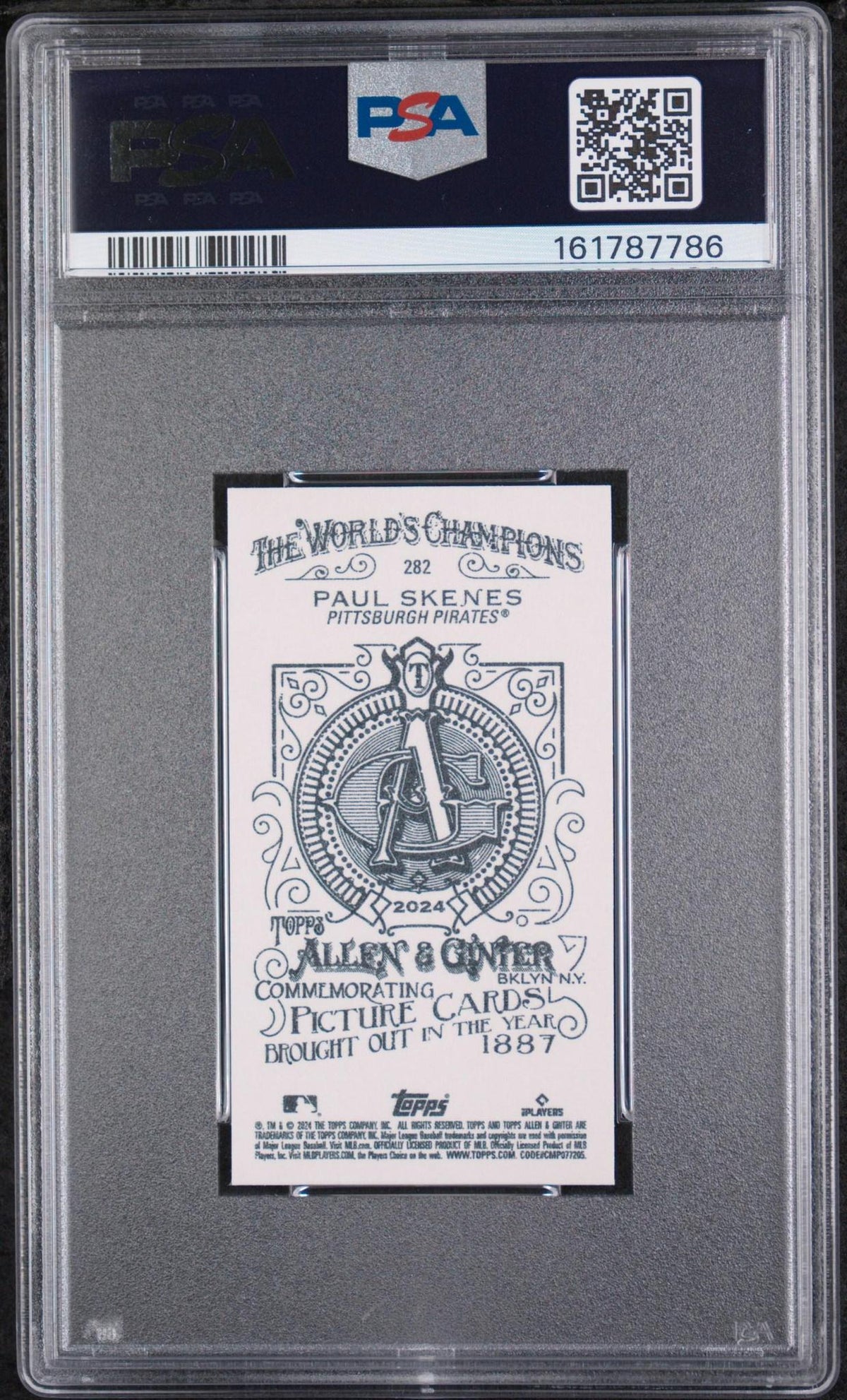 2024 TOPPS ALLEN & GINTER 282 - PAUL SKENES MINI-ALLEN & GINTER BACK PSA 10