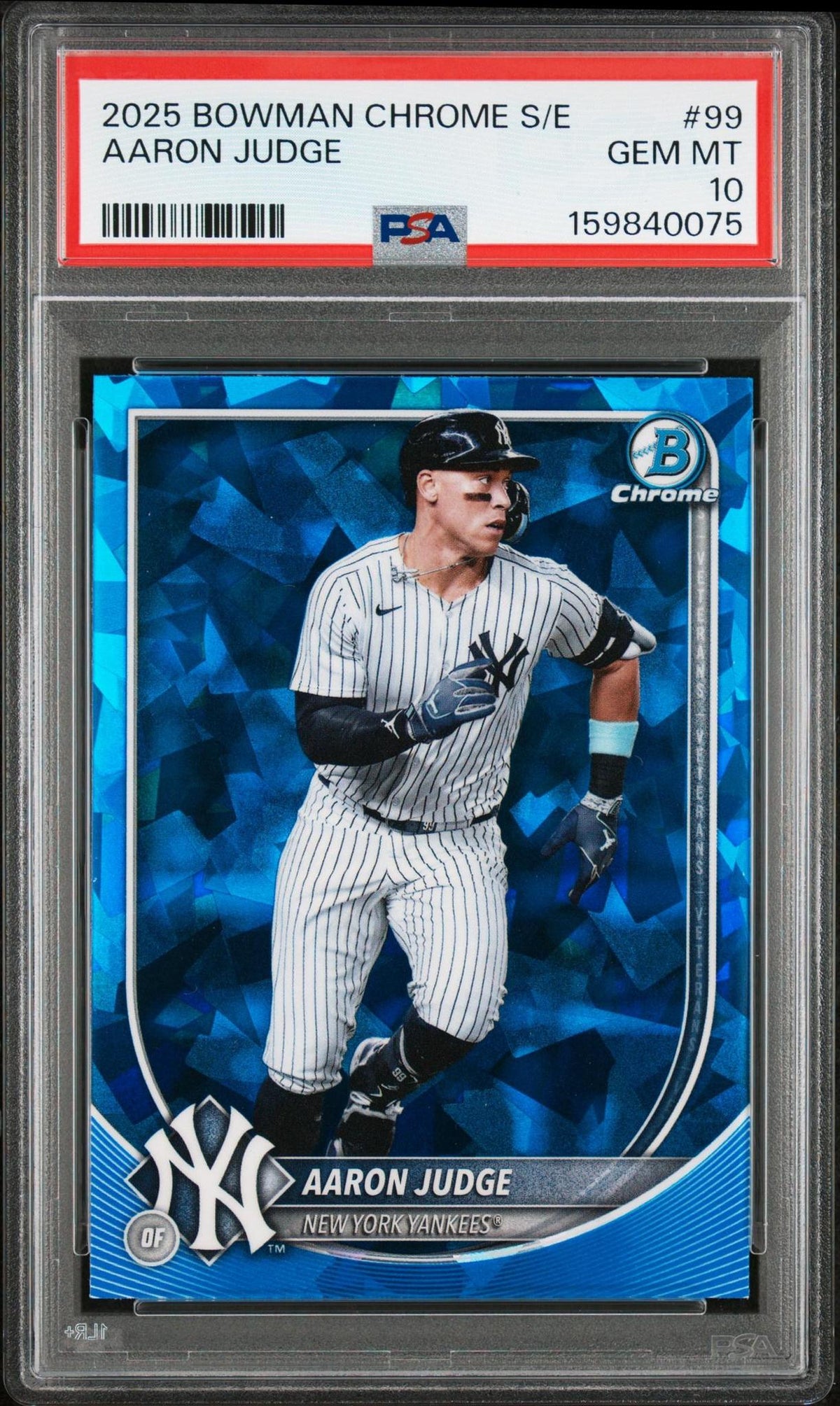 2025 BOWMAN CHROME SAPPHIRE EDITION 99 AARON JUDGE PSA 10