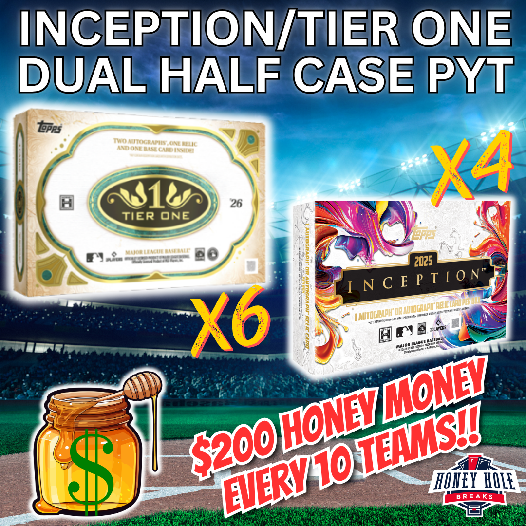 HALF CASE (6x) 2026 Topps Tier One Baseball, HALF CASE (4x) 2025 Topps Inception Baseball - PICK YOUR TEAM Break #1851