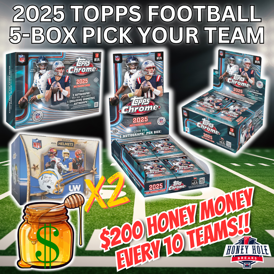 1x 2025 Topps Chrome Football Delight, 1x 2025 Topps Chrome Football Jumbo, 1x 2025 Topps Chrome Football Hobby, 2x 2026 Under Wraps Autographed NFL Replica Helmets - Pick Your Team Break #2009