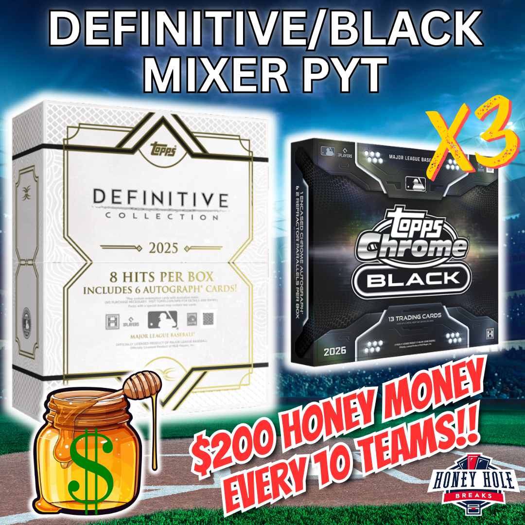 1x 2025 Topps Definitive Baseball Hobby, 3x 2026 Topps Chrome Black Baseball Hobby - PICK YOUR TEAM Break #1691
