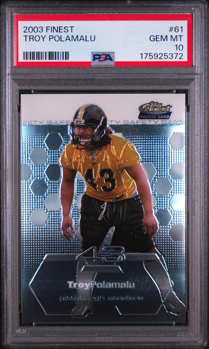 2003 FINEST 61 TROY POLAMALU PSA 10