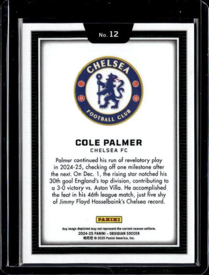 2024-25 Panini Obsidian #12 Cole Palmer Black Color Blast