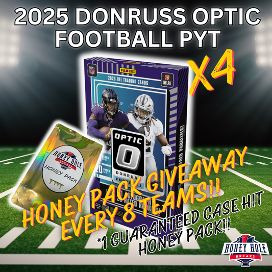 4x 2025 Panini Donruss Optic Football Hobby & 4x Honey Packs - Pick Your Team Break #1395