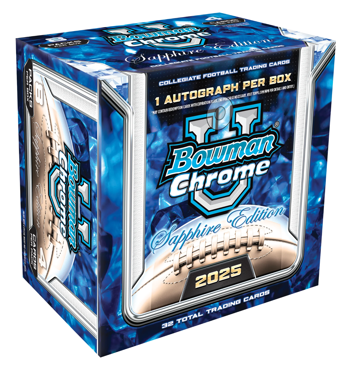2025 Bowman Chrome University Football Sapphire Edition Box