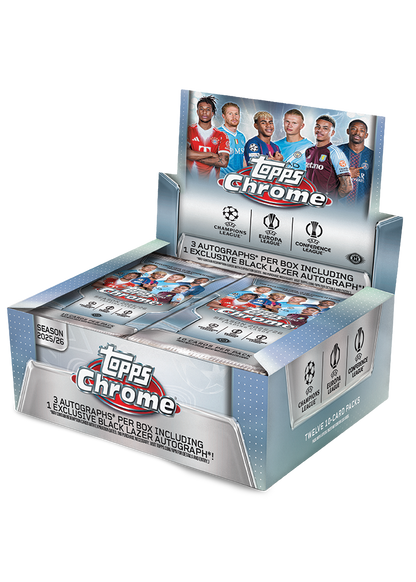 2025/26 Topps UEFA Club Competitions Chrome Soccer Jumbo Box