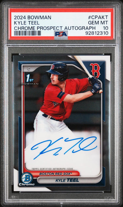 2024 Bowman #CPA-KT Kyle Teel Chrome Prospect Autographs PSA 10