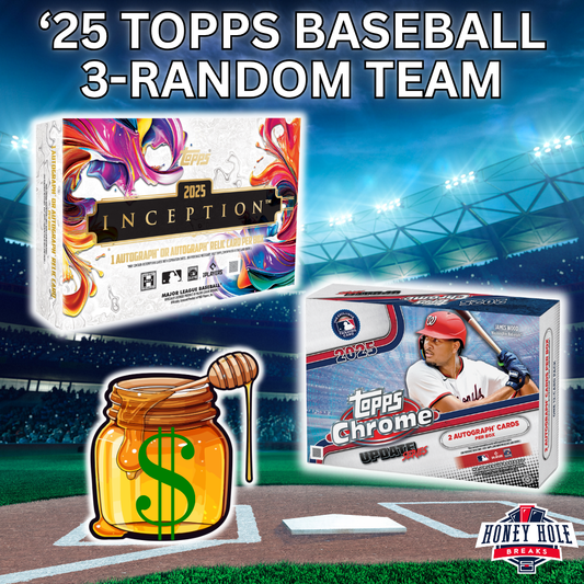1x 2025 Topps Inception Baseball Hobby, 1x 2025 Topps Chrome Update Baseball Delight - 3 RANDOM TEAM Break #1848