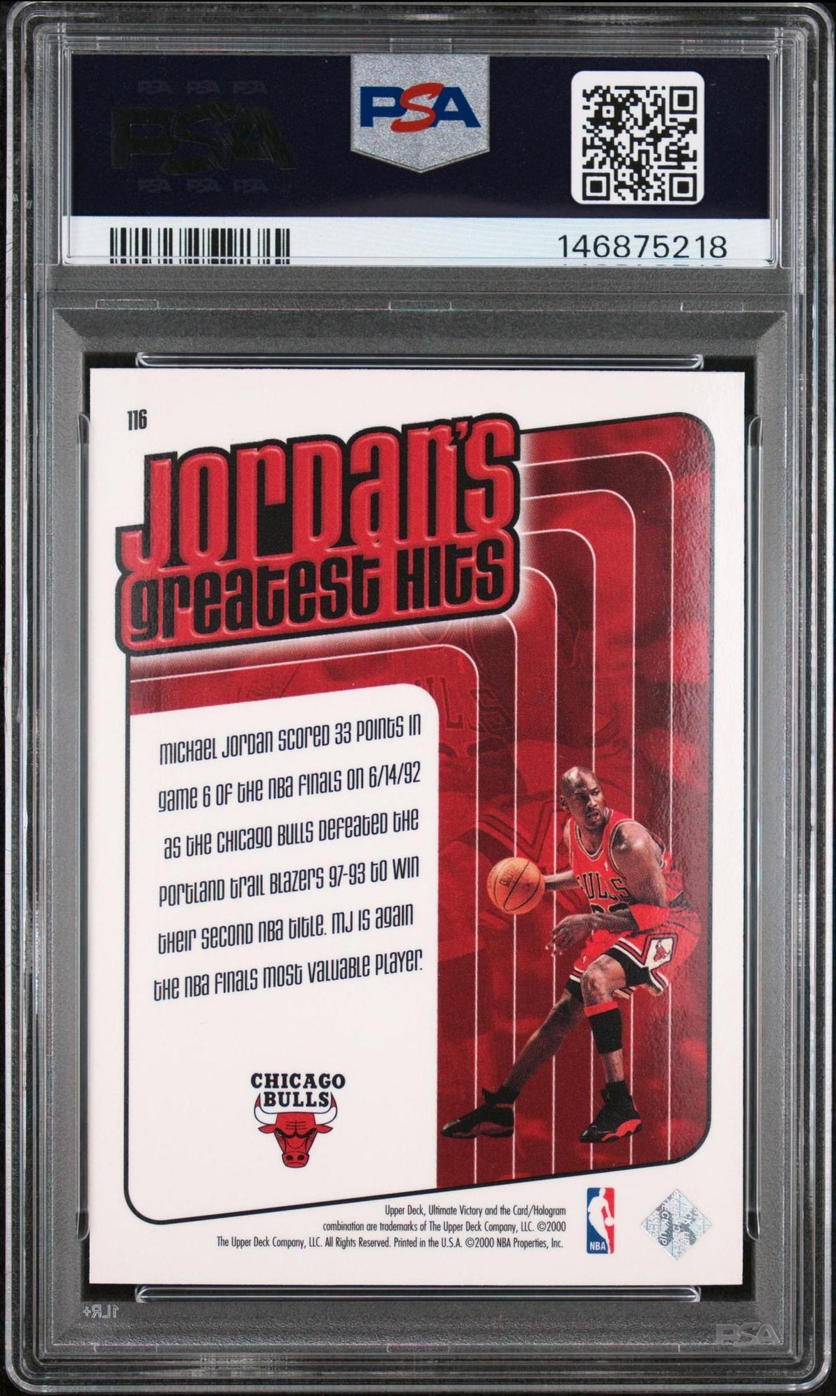 1999 ULTIMATE VICTORY 116 MICHAEL JORDAN PSA 10