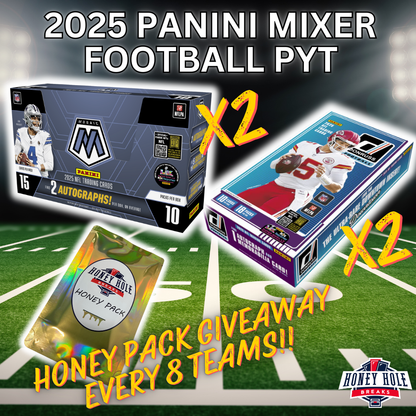 2x 2025 Panini Donruss Football Hobby, 2x 2025 Panini Mosaic Football Hobby & 4x Honey Packs - Pick Your Team Break #1307