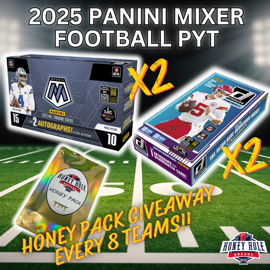 2x 2025 Panini Donruss Football Hobby, 2x 2025 Panini Mosaic Football Hobby & 4x Honey Packs - Pick Your Team Break #1307
