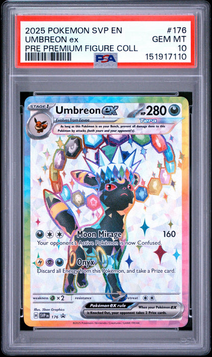 2025 POKEMON SVP EN-SV BLACK STAR PROMO #176 UMBREON EX PRISMATIC EVOLUTIONS PREMIUM FIGURE COLLECTION