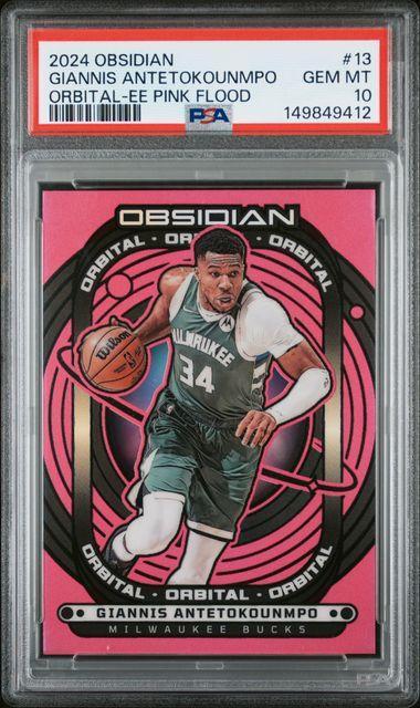 2024 Obsidian Giannis Antetokounmpo Orbital AL-EE Pink Flood PSA 10
