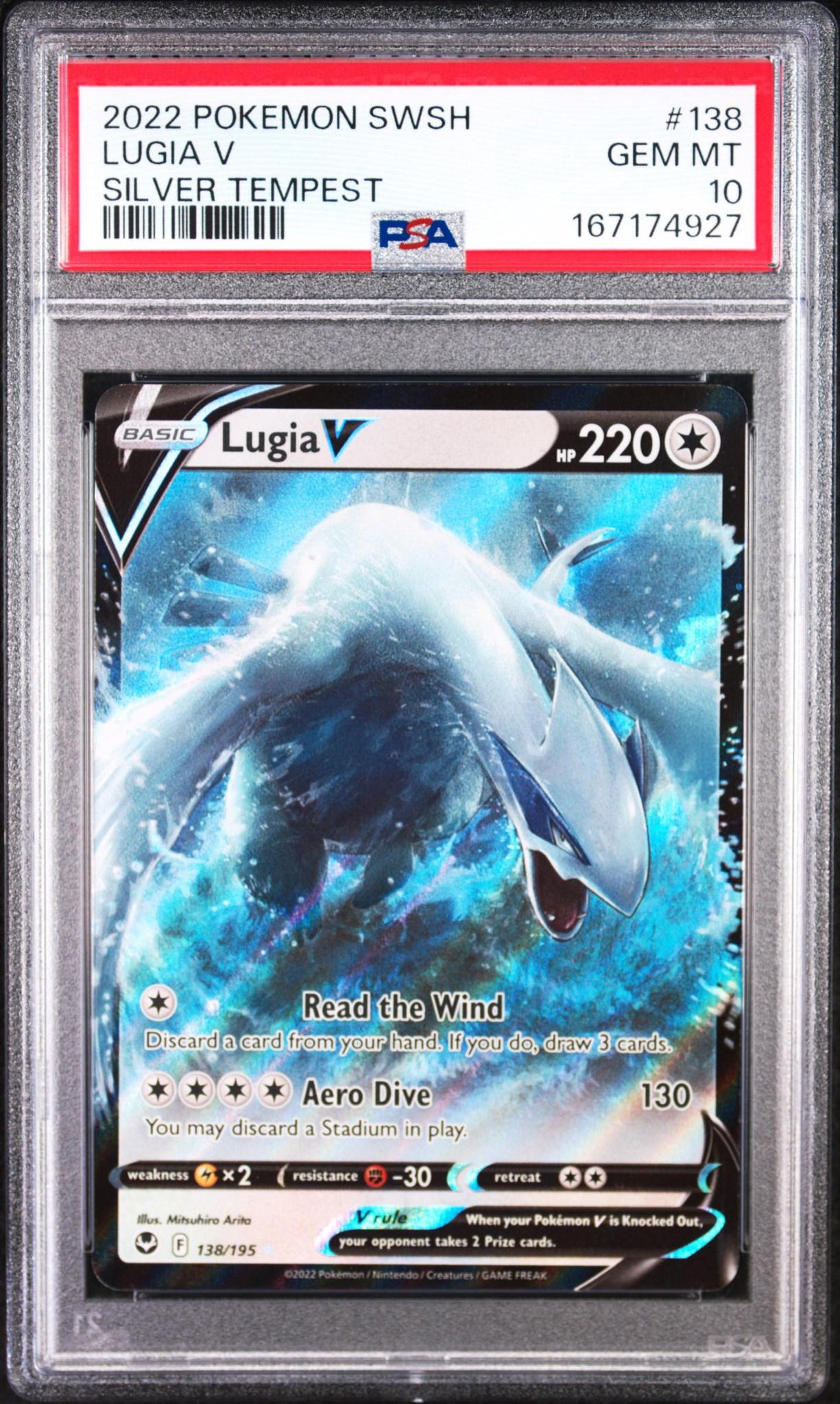 2022 POKEMON SWORD & SHIELD SILVER TEMPEST 138 LUGIA V PSA 10