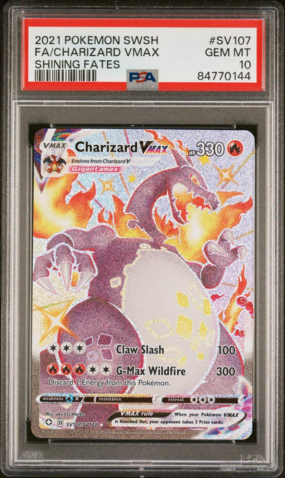 2021 POKEMON SWORD & SHIELD SHINING FATES SV107 FULL ART/CHARIZARD VMAX