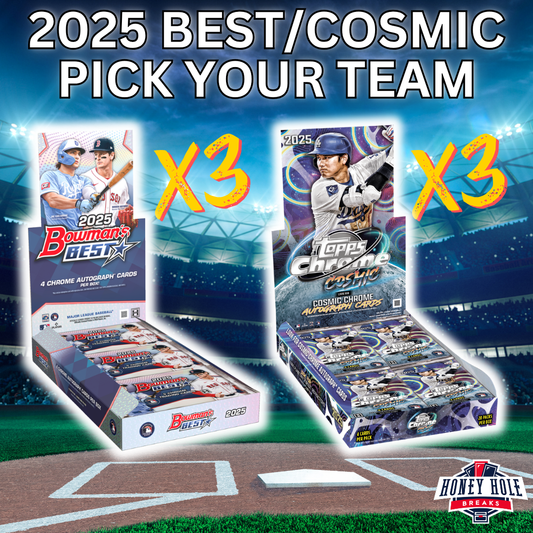 3x 2025 Bowman's Best Baseball Hobby, 3x 2025 Topps Cosmic Chrome Baseball - PICK YOUR TEAM Break #1578