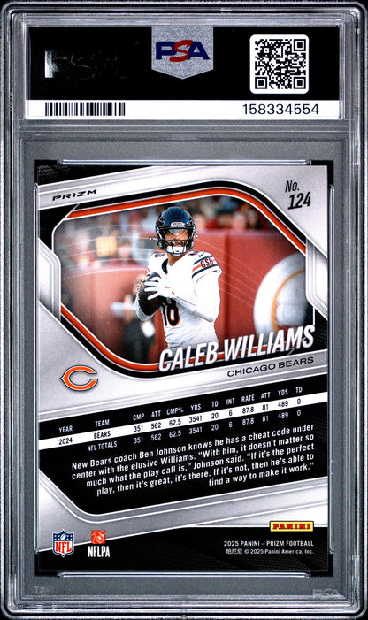 2025 Panini Prizm 124 Caleb Williams Lazer Prizm PSA 10