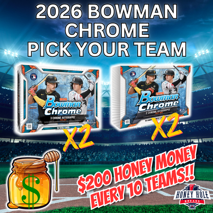 2x 2026 Bowman Chrome Baseball Hobby, 2x 2026 Bowman Chrome Baseball Delight - PICK YOUR TEAM Break #2139
