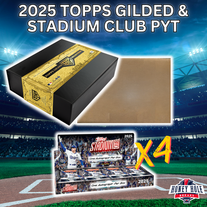FULL CASE 2025 Topps Gilded Collection (4 Boxes), 4x 2025 Topps Stadium Club Baseball Hobby - PICK YOUR TEAM Break #1499