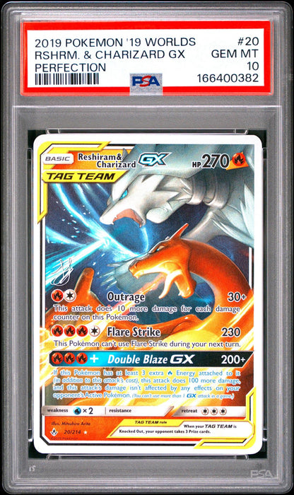 2019 Pokemon 2019 World Championships Deck - Perfection 20 Reshiram & Charizard Gx PSA 10