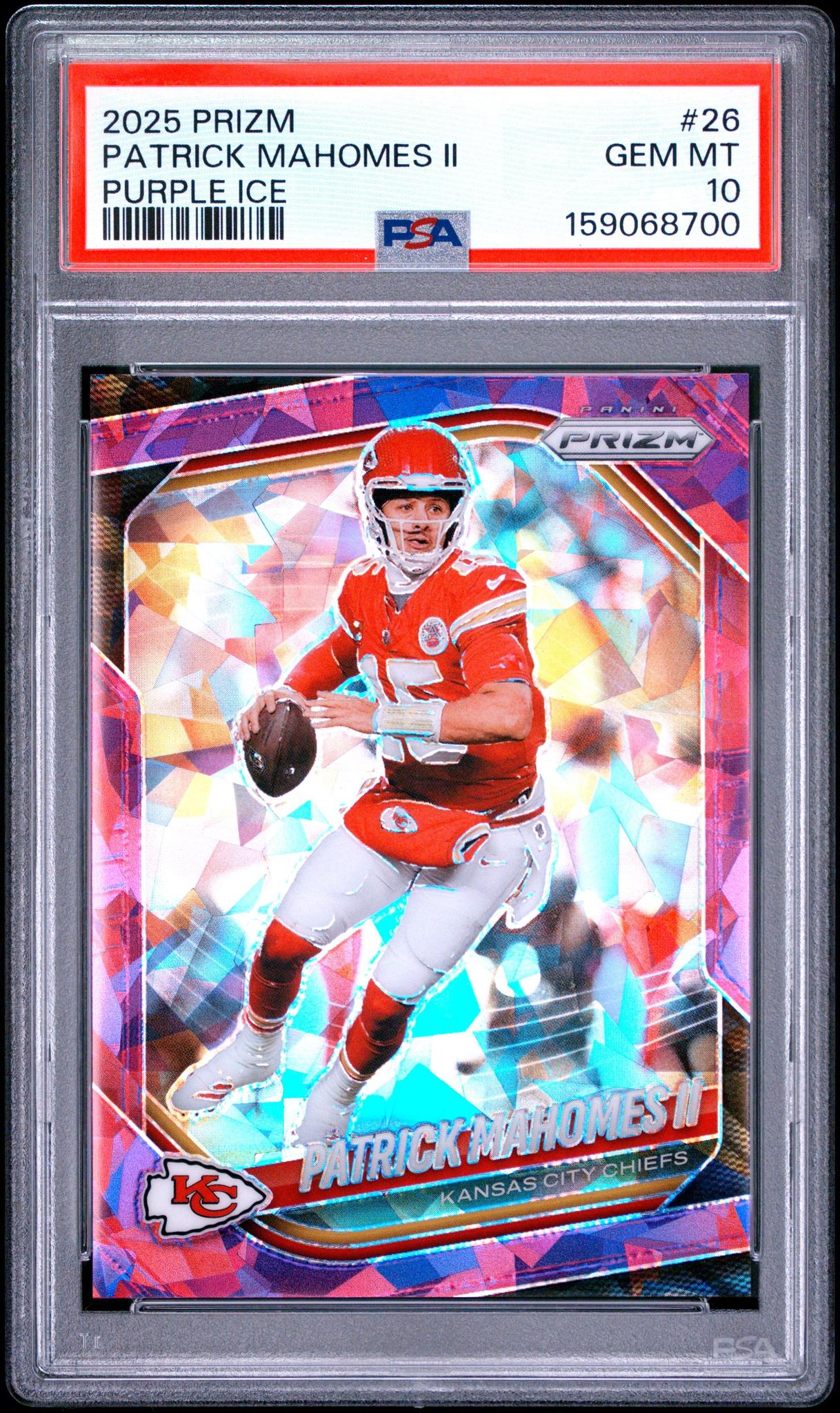 2025 PANINI PRIZM 26 PATRICK MAHOMES II PURPLE ICE