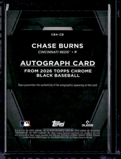 2026 Topps Chrome Black Chase Burns CBA-CB Rookie Auto Green /99
