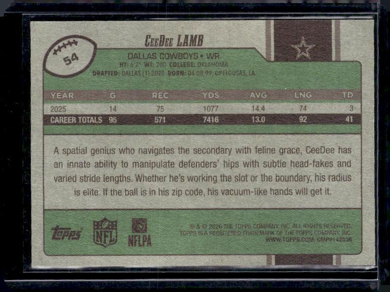 2026 Topps Flagship #54 CeeDee Lamb Vintage Stock Variations #/99