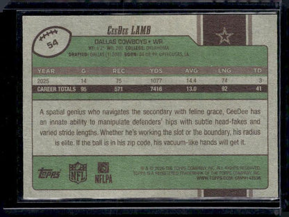 2026 Topps Flagship #54 CeeDee Lamb Vintage Stock Variations #/99