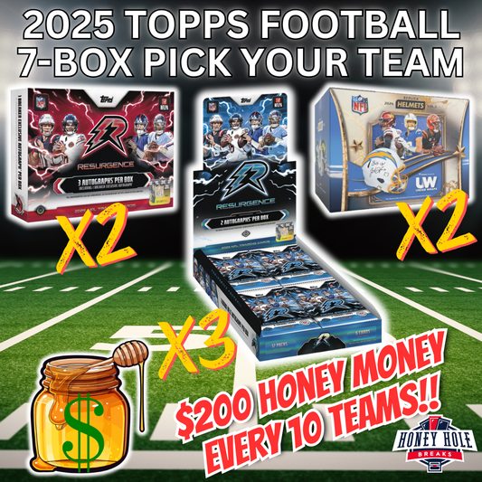 3x '25 Topps Resurgence Football Hobby, 2x 2026 Under Wraps Autographed NFL Replica Helmets,  2x '25 Topps Resurgence Football Delight - Pick Your Team Break #1981