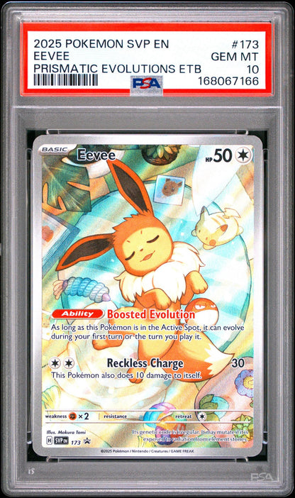 2025 Pokemon Svp En-sv Black Star Promo 173 Eevee Prismatic Evolutions Elite Trainer Box PSA 10