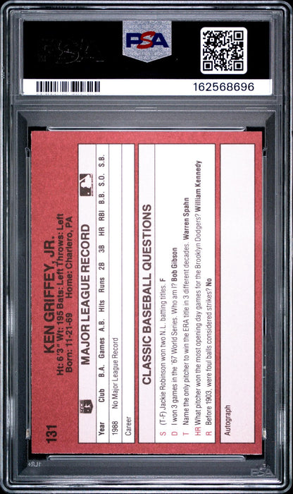 1989 CLASSIC TRAVEL UPDATE I 131 KEN GRIFFEY JR. PSA 10