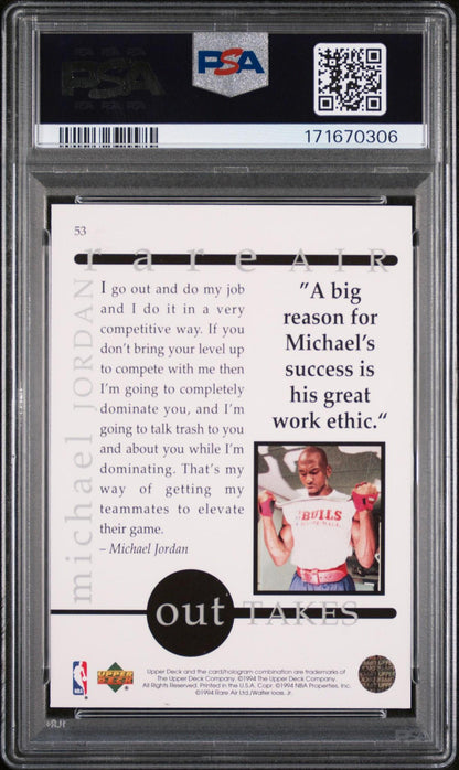 1994 UPPER DECK MJ RARE AIR 53 MICHAEL JORDAN GOLD HOLOGRAM PSA 10